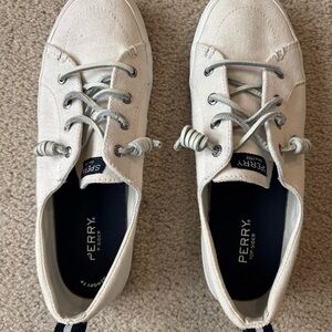 Sperry Off-White Canvas Lace-Up Shoes